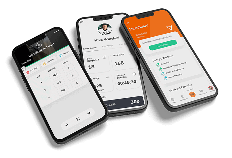 Mobile view of teambuildr.